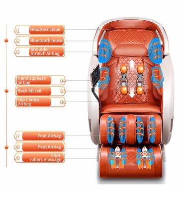 China Automatic Wootshu Shiatsu Body Kneading 4D Weightlessness Full Body Airbag Massage Chair for sale