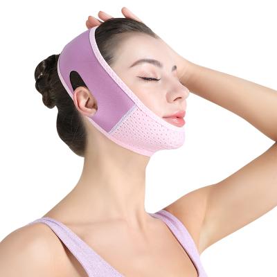 China Double Anti Aging Breathable Lifting Chin Reducer Strap Contouring Slimming Chin Strap Belt Adjustable Elasticity Anti Wrinkle Bandage for sale