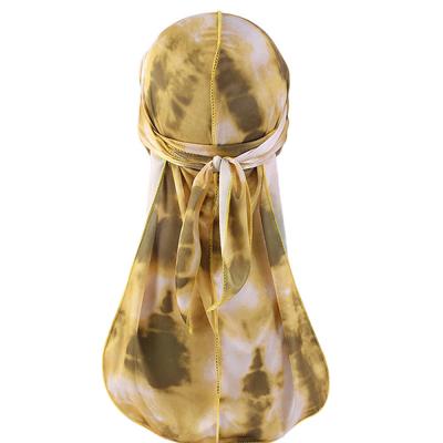 China Men Silky Durag Camouflage Colorful Color Doo Rag Bandanas Hair Wave Hat RAR-053 for sale