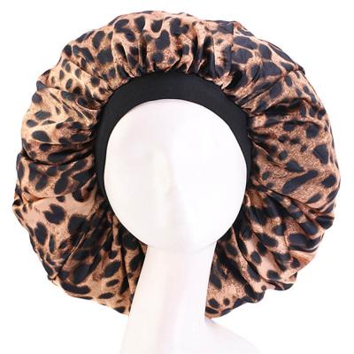 China Extra Large Striped Women's Satin Sleep Cap Night Sleep Cap Hair Care Hood for sale