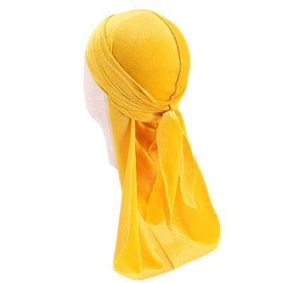 China Kids Velvet Durag Bandana Hat Turban Doo Cloth Covers Long Tail Headwrap RAR-109 for sale