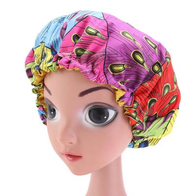 China Striped Kids Sleep Turban Beanie Chemo Cap Print Ankara Double Hat African Adjustable Satin Hood for sale