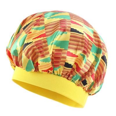 China Kids Striped Hood Fabric Ankara Sleep Hat Elastic Babies Turban African Print Wide Bandanas for sale