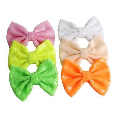 China Wholesale Fashion Glitter Hair Bow DIY Hair Accessories Girl Glitter Hair Clip for sale