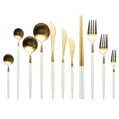 China Viable Wholesale High Quality Besta 304 Stainless Steel Flatware Gold Flatware Sets For Event for sale