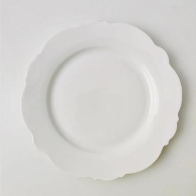 China Sustainable Besta DDP Shipping Cheap White Dining Bone China Steak Dish For Party for sale