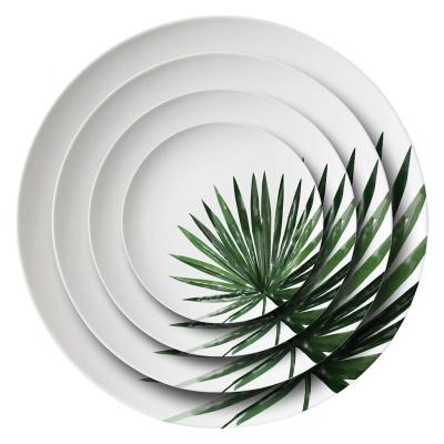 China Besta Viable DDP Shipping Bone China Green Event Leaf Tableware Rental Set For Wedding for sale