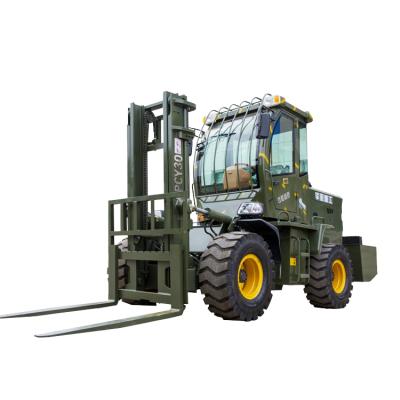 China Building Material Shops 3 Ton Forklift HUAYA All Terrain Forklift For Sale à venda