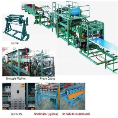 China 32KW 380v Sandwich Roll Forming Machine used to produce foam board, black board and rockwool machine for sale