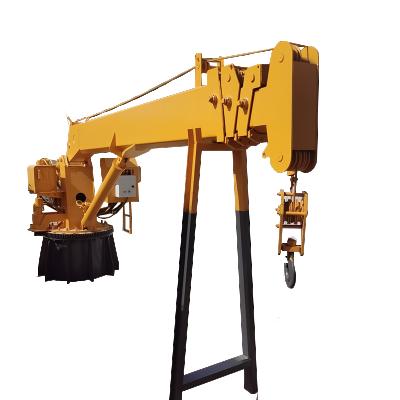 China Other the price of small crane on dock platform of 5t and 8t boat crane manufacturers can be customized hydraulic telescopic boat crane for sale