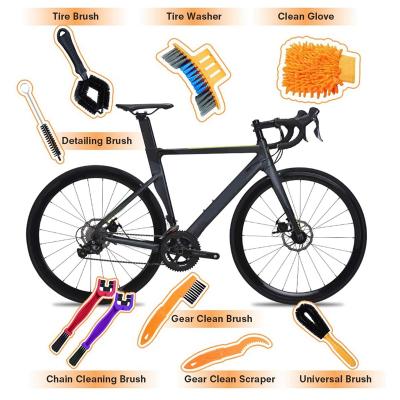 China Bicycle Cleaner 9 Pcs Bike Cleaning Tool Kit, Bicycle Chain Cleaning Brush, Gear Brush Cleaning Maintenance Tool for All Types of Bike for sale