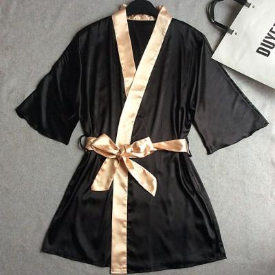 China High quality QUICK DRY plus size satin sleep kimono long robe hotel silk bathrobe for women for sale