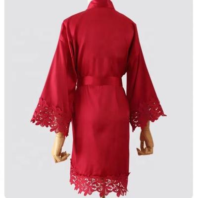 China Silky Long Robe Femme Lace Sweetheartwedding Gown New Arrival Kimono Bride QUICK DRY and Long Bridesmaid Party Robe for Women for sale