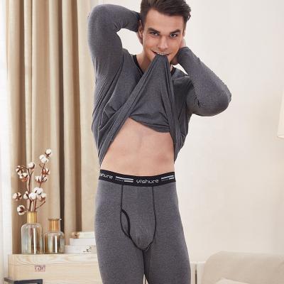 China Wholesale Good Quality Antibacterial Thermal Underwear Set Colorful Collar Long Johns For Men for sale