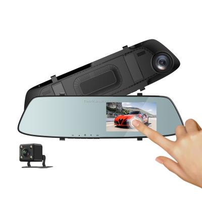 China 4.39 Inch IPS Capacitive Dashcam HD Touch Screen Real Dual Lens 720P Auto Camcorder Vehicle Data 120 Degree Wide Angle Car Mirror Support 4 ~32 GB TF Card Te koop