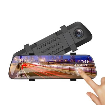 China 9.66 inch IPS review lens dash camera wifi rearview mirror dvr 9.66 inch fhd car dvr stream dual media pro AHD 1080P full screen mirror dvr L109 for sale