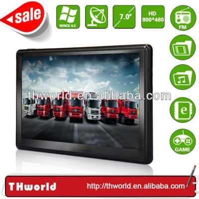 China 2014 new sale automotive large screen 7 inch motor vehicle navigator with the latest large memory truck truck map for sale