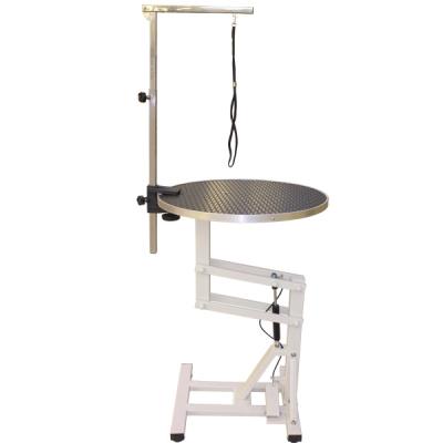 China Sustainable Hydraulic Mobile Arm Adjustable Pet Around Airlifting Dog Grooming Table for sale