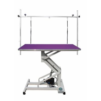 China Viable Veterinary Adjustable Height Foot Control Rectangle Electric Dog Grooming Lift Table for sale