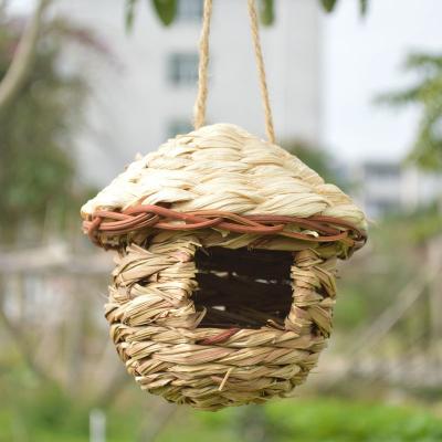 China Outdoor Grass Bird Straw Bird Cage Explosive Bird's Nest House Decoration Breathable Nest House for sale