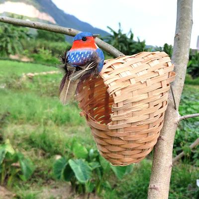 China Breathable Pet Supplies With Hook Bird Nest Bamboo Outdoor Garden Decoration Bird House for sale