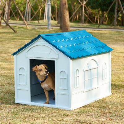 China Easy-to-clean Medium Dog Kennel Outdoor General Dog Kennel All-Season Pet Kennel Rainproof Breathable Plastic Cage And Sunshade Cage for sale