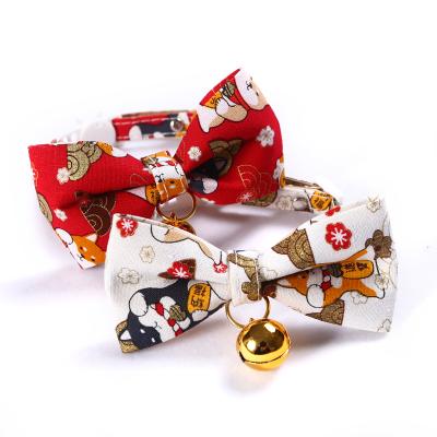 China New Hot-selling Personalized Bell Cute Cat Bow Tie Fashion Comfortable Dog Collar for sale