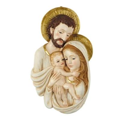 China Europe Custom Resin Family Statue Holy Christmas Wall Hanging Decoration for sale