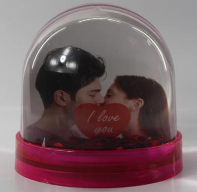 China Europe customized snowball picture frame snowglobe photo frame for sale