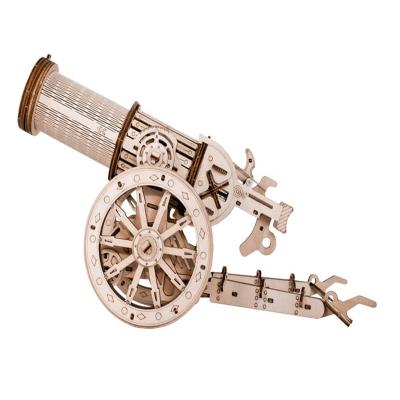 China DIY TOY Hot Sale 3D Wooden Jigsaw Puzzles Kids Game Toys Wheel Medieval Cannon Catapult Wooden Toy For Adult Children for sale