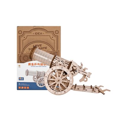 China DIY TOY Beaverlab Antique Crafts Medieval rolled cannon 3D DIY assembled wooden cannon puzzle novelty gift for sale