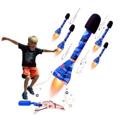 China DIY TOY Hot Selling Children Entertainment Eva Foam Sky Flying Jump Stomp Compressor Rocket Launcher Toy For Kids for sale