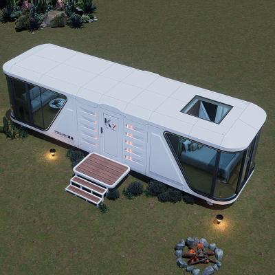 China Steel Structure Green Mobile Capsule House Futuristic Waterproof Office Building Shop & Workshop With Toilet for sale