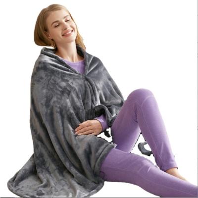 China New Popular Heated Usb Shawl Warmer Coral Fleece Plush 3 Speed ​​Electric Blanket Adjust Temperature Large Winter Zipper Washable for sale