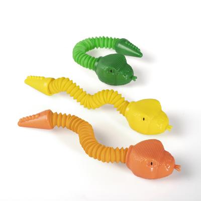 China Amazon Serpentine Decompression Sensory Toy Pop Tube Multi Color Stress Reliever Hot Popular Plastic Stretch Hose for sale