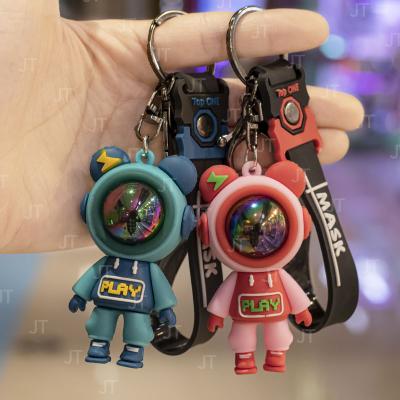 China 2022 new product fashionable hot women and men play key chain cute lightning bear car cartoon bag charm pendant wholesale for sale