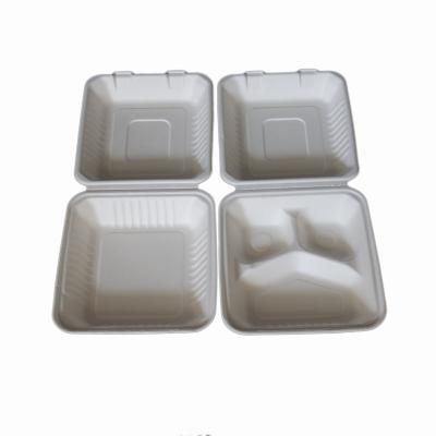 China Biodegradable Sugarcane Togo Bagasse 9x9 Food Container for sale