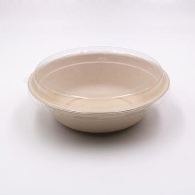 China Disposable Bagasse Fiber Compostable Sugarcane Takeout Bowl With Lid 32oz for sale