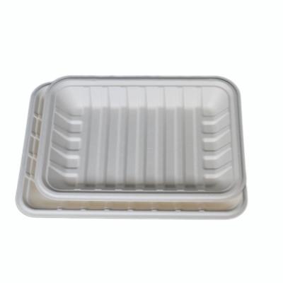 China Safe Molded Freezer Bagasse Fiber Supermarket Vegetable Fruit Tray for sale