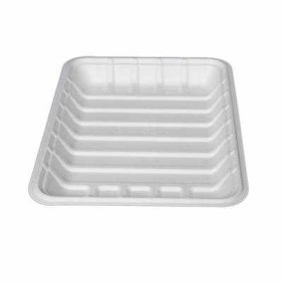 China Microwave Safe biodegradable compostable sugarcane bagasse meat tray for sale