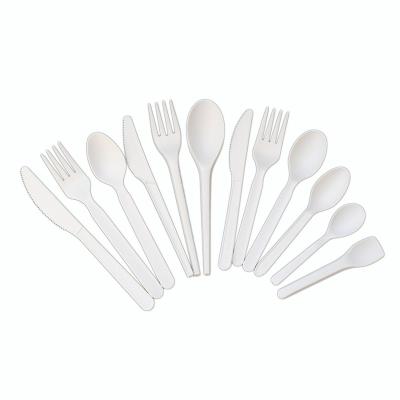 China Sustainable Disposable Biodegradable Cornstarch Cutlery Spoon Fork Knife for sale