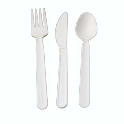 China Take away food disposable biodegradable cornstarch cpla cutlery set for sale