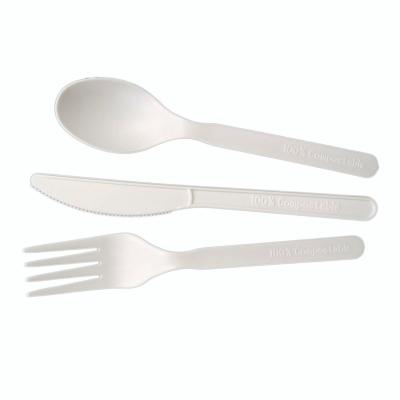 China Take away plastic cornstarch spoon biodegradable knife and fork for sale