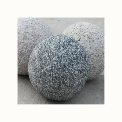 China Natural Landscape Stone G654 Garden Stone Balls for sale