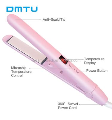 China Hotel DMTU High Quality 1 Inch Ceramic Infrared Ionic Flat Iron 480f Hair Straightener for sale