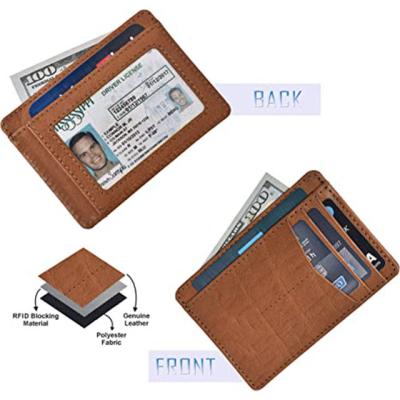 China Vintage RFID Front Pocket Leather Minimalist RFID Wallets for sale