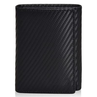 China Front Pocket Trifold Slim RFID Genuine Leather Wallet For Men for sale