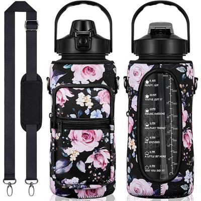 China Waterproof 3.5mm Neoprene Water Bottle Sleeve Bag with Adjustable Shoulder Straps and Phone Pocket for sale