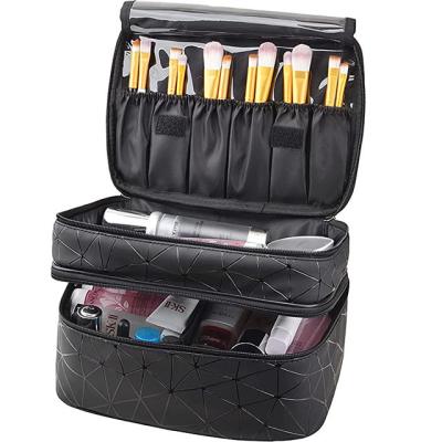 China Durable Travel Filter Frame Cosmetic Organizer Pouch With Mesh Bag Brush Holder Make Up Toiletry Bags For Women for sale