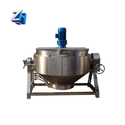 China Save Energy Cooker Mixer Industrial Gas Heat Transfer Oil Jam Stainless Steel Jacketed Kettle With Stirrer for sale